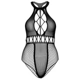Leg avenue black seamless multi-net bodysuit uk 14 to 18 - peaches and screams