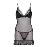 Leg avenue eyelash lace babydoll and g string set - m/l - peaches and screams