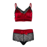 Leg avenue lace satin bralette and boyshort lingerie set - peaches and screams
