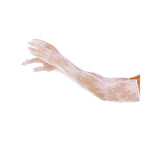 Leg avenue opera floral lace white long gloves - peaches and screams