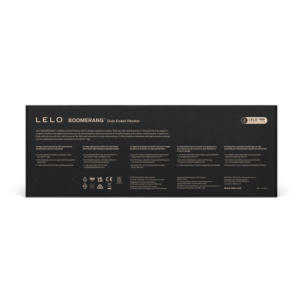 Lelo boomerang dual ended purple vibrator - g-spot vibrators peaches and screams