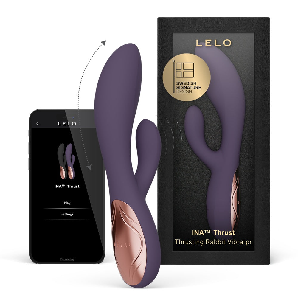 Lelo ina thrust rabbit vibrator purple twilight - rabbit vibrators peaches and screams