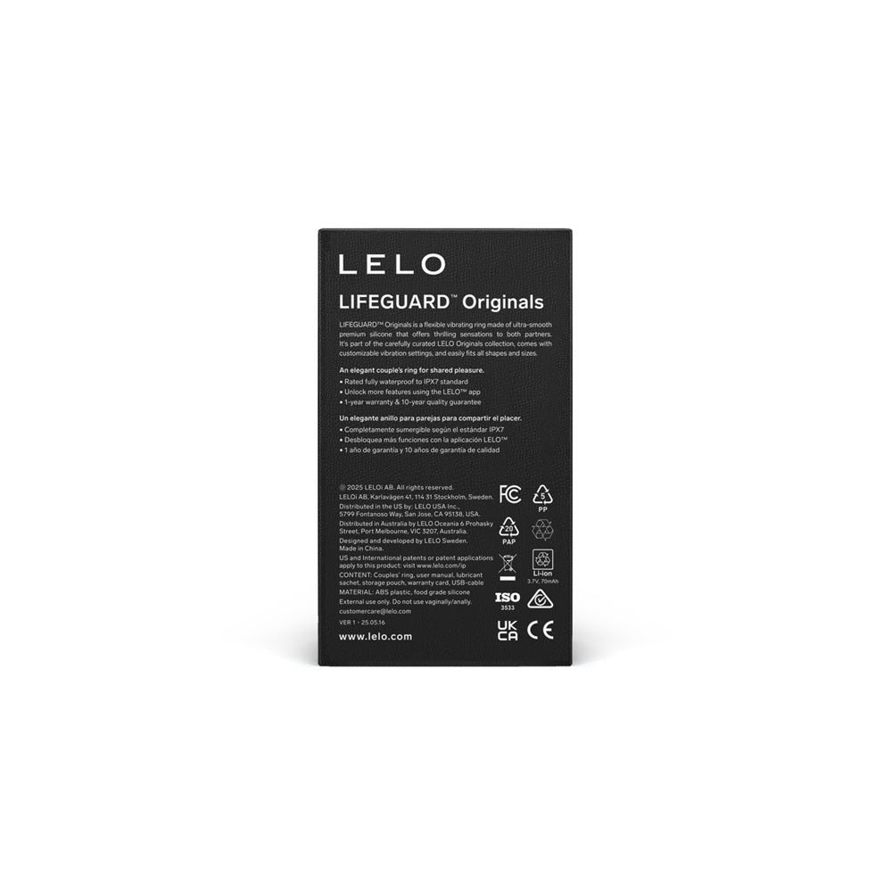 Lelo originals lifeguard vibrating cock ring - cock rings peaches and screams