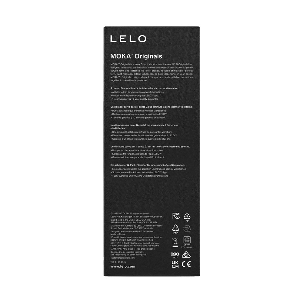 Lelo originals moka sculpted g spot vibrator - g-spot vibrators peaches and screams