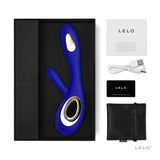 Lelo soraya wave dual action vibrator midnight blue - rabbit vibrators peaches and screams