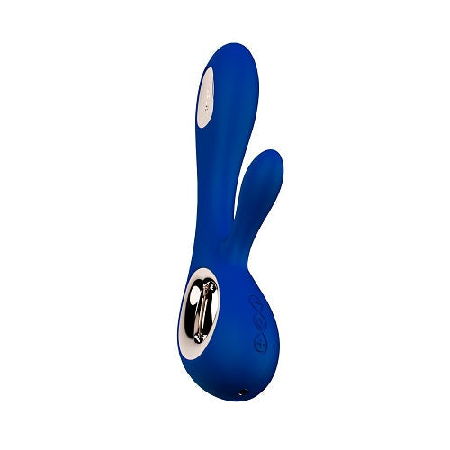 Lelo soraya wave dual action vibrator midnight blue - rabbit vibrators peaches and screams