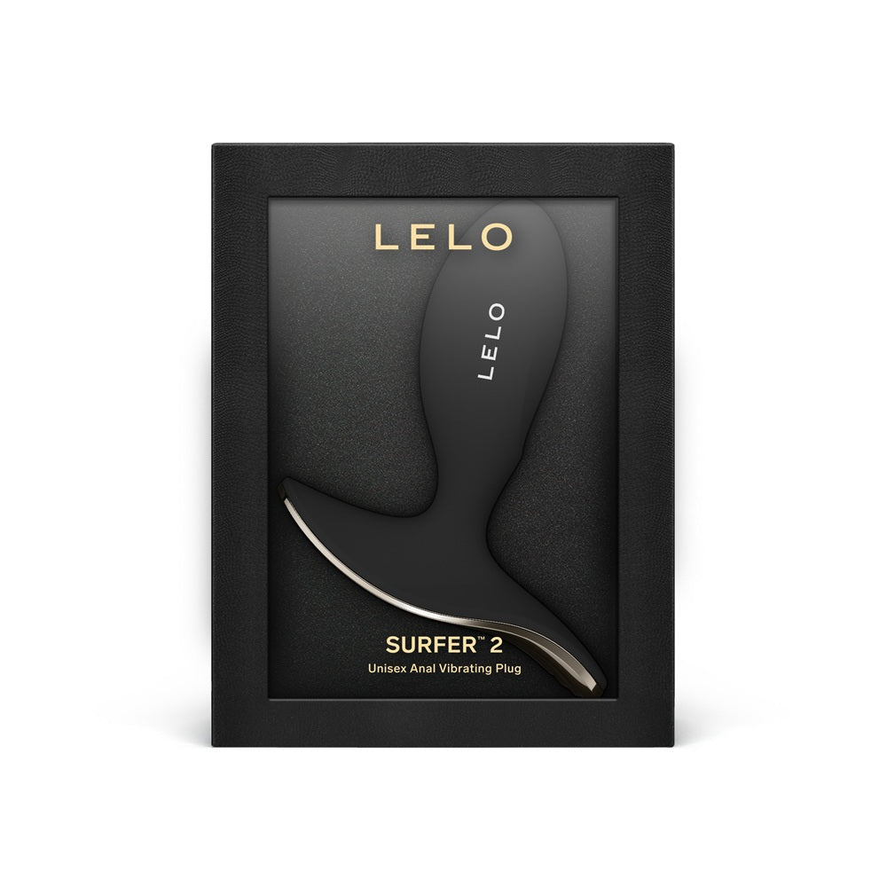 Lelo surfer 2 unisex anal vibrating plug black - butt plugs peaches and screams