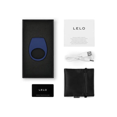 Lelo Tor 3 Silicone Blue Rechargeable Vibrating Cock Ring - Peaches and Screams