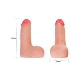 Lovetoy flesh pink rubber realistic dildo with balls 5 inch - peaches and screams