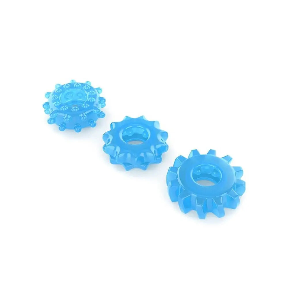 Lovetoy glow in the dark rubber cock ring set of 3 - peaches and screams
