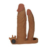 Lovetoy realistic feel flesh brown vibrating penis extender - peaches and screams