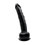 Loving joy 11 inch dildo with balls black - dildos peaches and screams