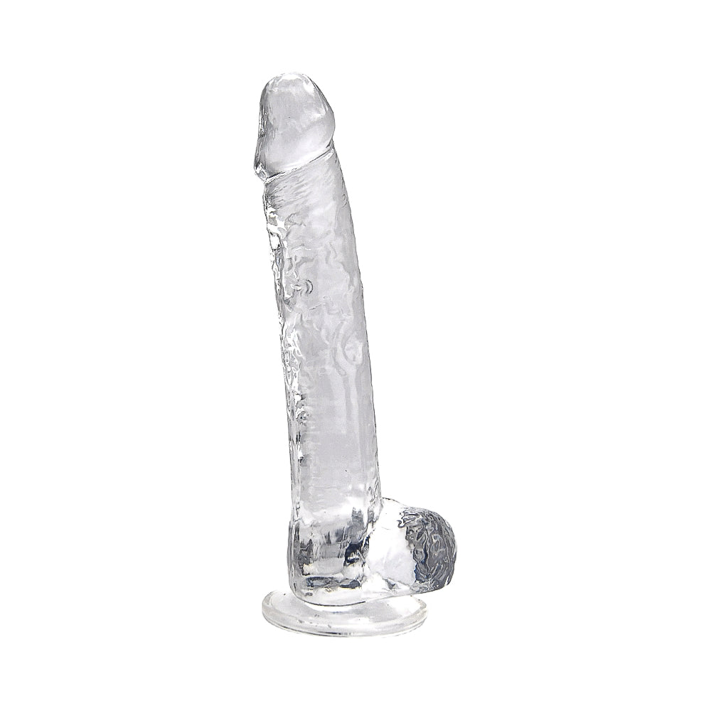 Loving joy 11 inch dildo with balls clear - dildos peaches and screams