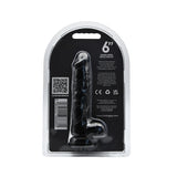 Loving joy 6 inch dildo with balls black - dildos peaches and screams