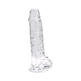 Loving joy 7 inch dildo with balls clear - dildos peaches and screams