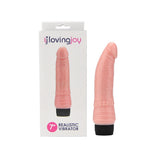 Loving joy 7 inch realistic vibrator vanilla - vibrating dildos peaches and screams