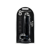 Loving joy 8 inch dildo with balls black - dildos peaches and screams