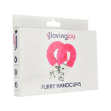 Loving joy furry handcuffs pink - bondage restraints peaches and screams