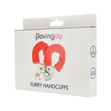 Loving joy furry handcuffs red - bondage restraints peaches and screams