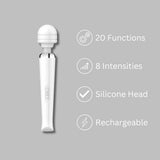 Loving joy rechargeable magic wand vibrator white - wand vibrators peaches and screams