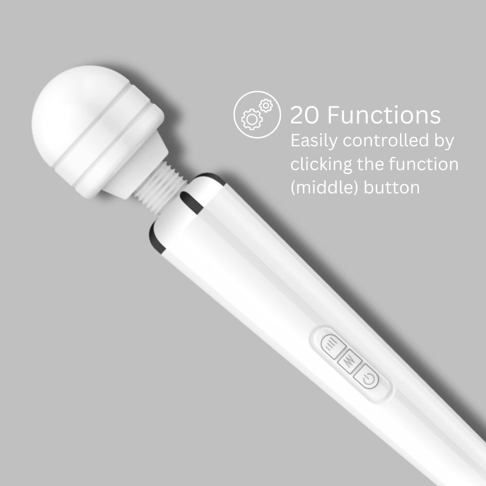 Loving joy rechargeable magic wand vibrator white - wand vibrators peaches and screams