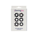 Loving joy textured cock ring set (6 pack) - cock rings peaches and screams