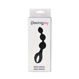 Loving joy triple ripple anal beads-black - anal beads peaches and screams