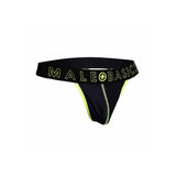 Male basics black and yellow sexy neon thong for him - large - peaches and screams