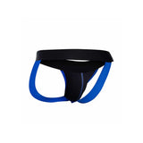 Male blue sexy neon open back jockstrap underwear - x large - peaches and screams