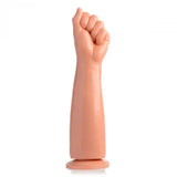 Master series 13 inch clenched fist dildo with suction cup base - peaches and screams