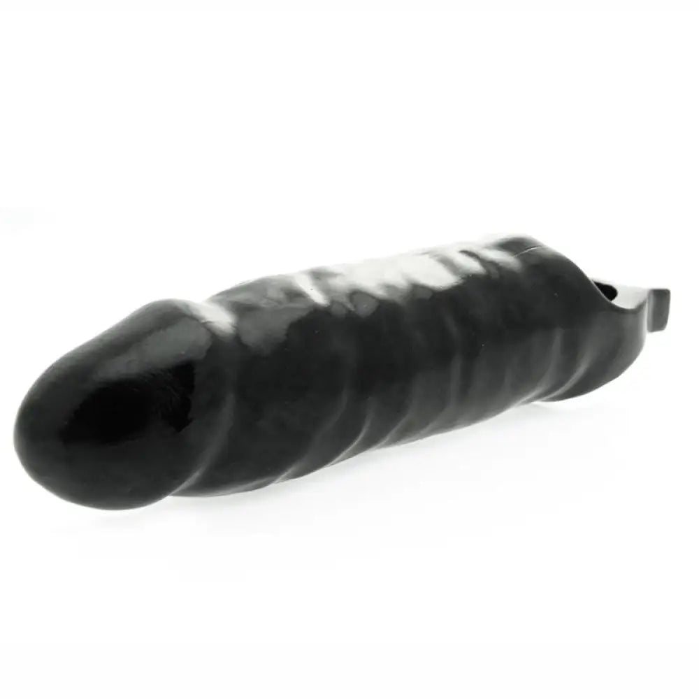 Master series black xl penis sleeve with testicle ring - peaches and screams