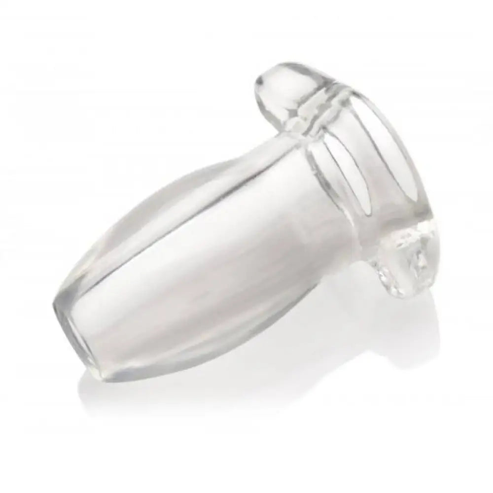 Master series clear 4 inch large hollow butt plug - peaches and screams