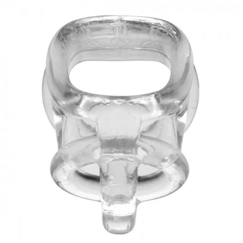Master series clear stretchy cock ring and ball divider - peaches and screams