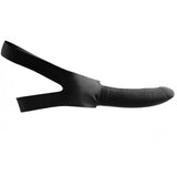 Master series latex face strap on black dildo mouth gag - peaches and screams