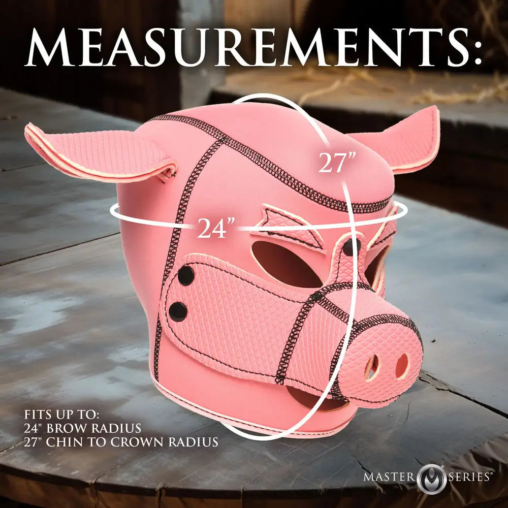 Master series swine neoprene hood for fetish roleplay - peaches and screams