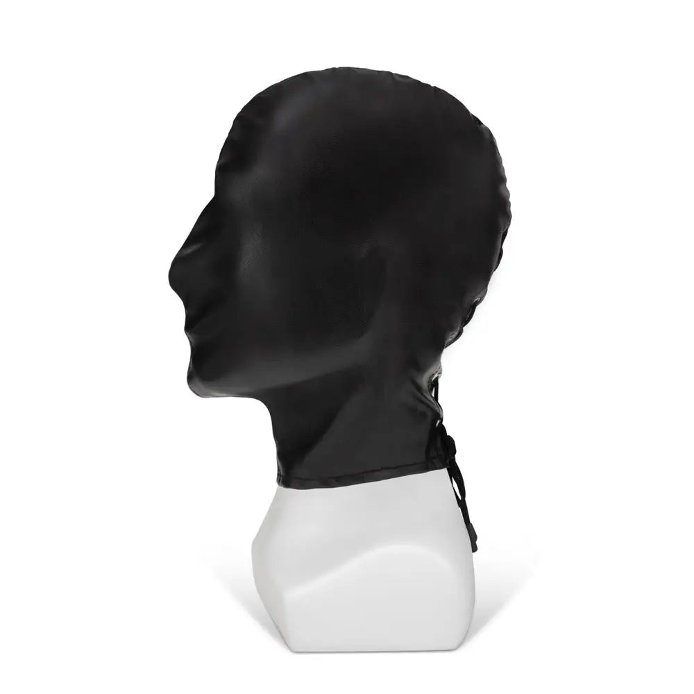 Me you us full coverage leather black bondage hood - peaches and screams