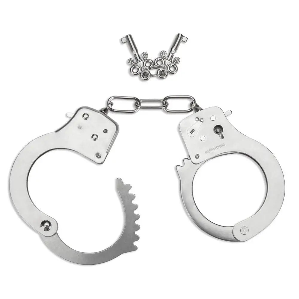 Me you us premium heavy duty metal bondage handcuffs - peaches and screams