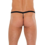 Mens black g string with pink pouch and elastic waistband - peaches and screams