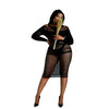 Moonlight long sleeve lace dress black plus size - peaches and screams