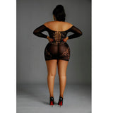 Moonlight off the shoulder black mini dress plus size - peaches and screams