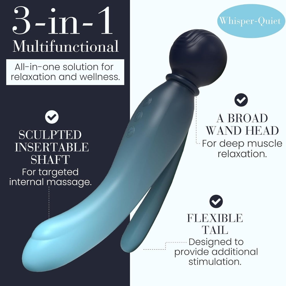 Mylo 3 in 1 body wand massager water - wand vibrators peaches and screams