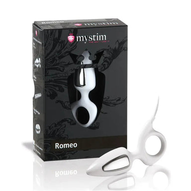 Mystim Romeo White 3.5 - inch Anal Probe With Finger Loop - Peaches and Screams