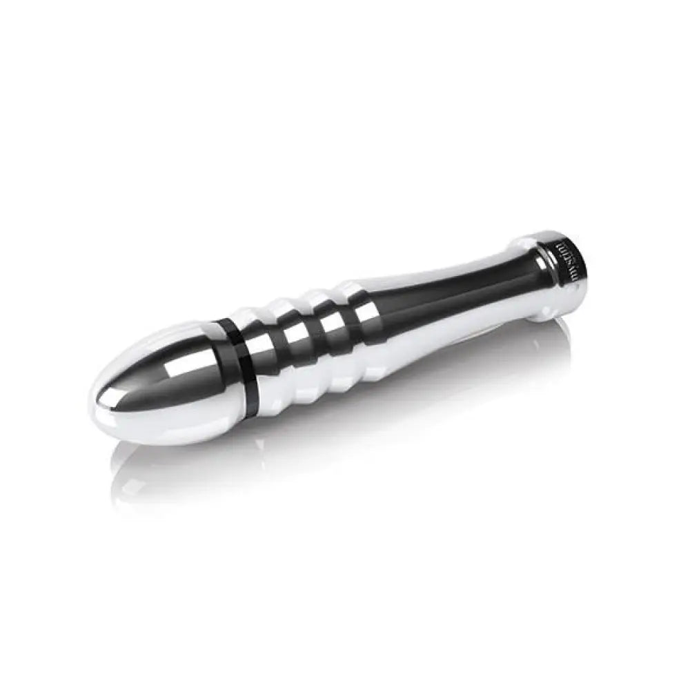 Mystim stainless steel 5 inch silver electrastim penis dildo - peaches and screams