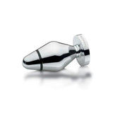 Mystim stainless steel silver medium electrastim butt plug - peaches and screams