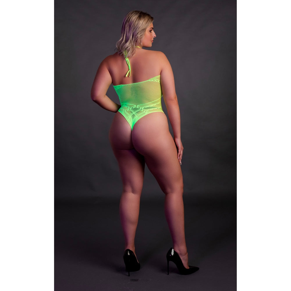 halter-tie-neck-bodysuit-neon-green-plus-size