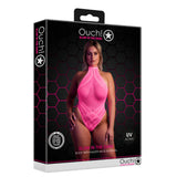 halter-tie-neck-bodysuit-neon-pink-plus-size