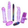 Nasswalk 6.5 inch soft jelly waterproof purple sex toy kit - peaches and screams