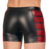 Nek stretchy black and red matte look zip pants - small - peaches and screams