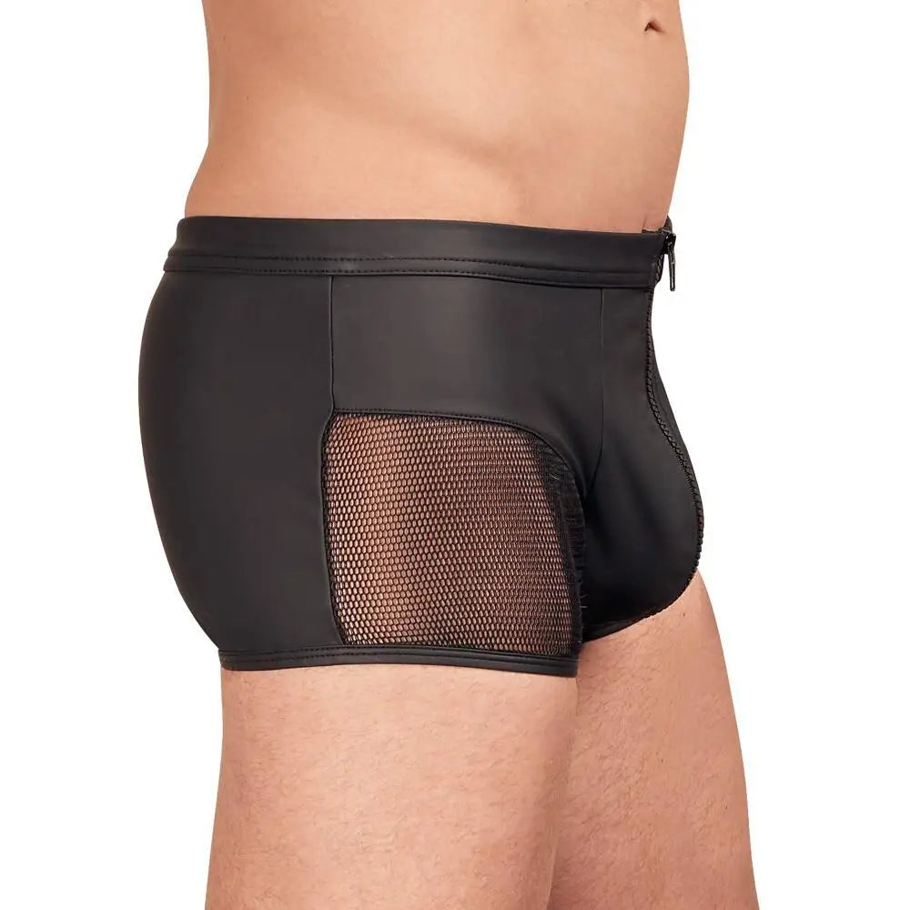 Nek stretchy black matte pants with zip opening - x large - peaches and screams