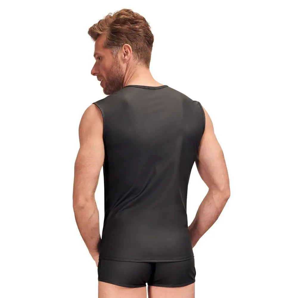 Nek stretchy black matte sleeveless shirt - xxl - peaches and screams